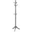 Gray Adjustable Rubberwood Freestanding Coat Rack with 9 Hooks