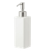 White Adhesive Wall-Mounted Soap Dispenser with Stainless Steel Pump