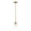 Joliet Contemporary Mini Pendant in Olde Brass with Large Glass Shade