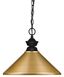 Matte Black and Satin Gold Traditional Steel Pendant Light