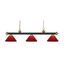 Modern Gold and Black 8-Light Steel Chandelier with Red Shades