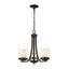 Willow Matte Black 3-Light Chandelier with White Glass Shades