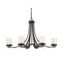 Willow Olde Bronze 6-Light Chandelier with Matte Opal & Clear Glass Shades