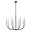 Elegant Two-Tone Matte Black and Brushed Nickel 8-Light Chandelier