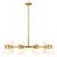 Artemis 42'' Gold Chandelier with Opal Glass Shades