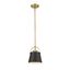 Contemporary Matte Black & Heritage Brass Mini Pendant Light