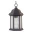 Hex Style Matte Black Aluminum Outdoor Pendant Light with Seeded Glass