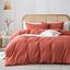 Crimson Red Full Cotton Duvet Cover Set with Pillowcases