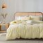 Light Yellow Washed Cotton Queen Duvet Cover Set