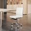 ErgoSwivel White Faux Leather Armless Office Chair with Chrome Base