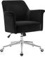 Retro Black Velvet Swivel Desk Chair with Adjustable Height