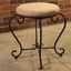 Java Round Iron Vanity Stool with Microsuede Cushion