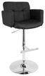 Black Adjustable Swivel Bar Stool with Chrome Base