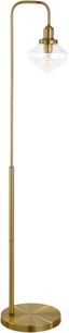 Zariza 62" Adjustable Arc Floor Lamp with Glass Globe Shade in Brass