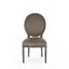 Copper Linen Upholstered Side Chair with Limed Charcoal Oak Frame