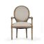 Zentique Natural Oak and Linen Medallion Armchair