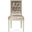 Elegant Ivory Birch and Champagne Velvet Tufted Side Chair