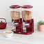 Red and Clear Double Dry Food Dispenser with Portion Control