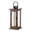 Rustic Black and Wood Hanging Candle Lantern