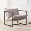 Oatmeal Beige Metal Framed Sling Accent Chair