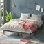 Parker Twin Platform Metal Bed Frame with Tapered Legs - Charcoal