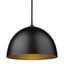 Zoey 16" Matte Black Modern Industrial Bowl Pendant Light