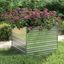 Galvanized Steel Silver Square Raised Garden Bed 39.4"x39.4"x30.3"