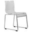 Lima Modern Stackable Clear Acrylic Side Chair with Chrome Finish
