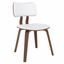 Zuni Mid-Century White Faux Leather Bentwood Side Chair