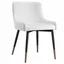 White Faux Leather Upholstered Side Chair with Metal Legs