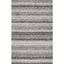 Luxurious Handmade Shag Stripe Area Rug, 10' x 14', Gray Multi