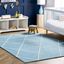 Aqua Wool Trellis Tufted Reversible Kids Area Rug 5' x 8'