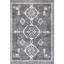 Gray 4' x 6' Washable Stain-Resistant Synthetic Area Rug