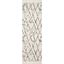 Off-White Geometric Shag Runner Rug, 2' 8" x 8'