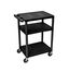 Black Molded Plastic 3-Shelf AV Cart with Wheels