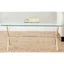 Modern Silver X-Base Rectangular Glass Accent Table