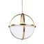 Alturas 3-Light Satin Brass Pendant with Etched White Glass