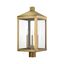 Antique Brass 24" Outdoor Post Lantern with Clear Glass