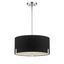 Westboro Chrome 3-Light Drum Pendant with Black Linen Shade