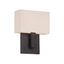 Manhattan 7" Bronze LED Wall Sconce with White Fabric Shade