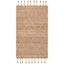 Natural Jute Flat Woven Handmade Area Rug with Tassels