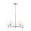 Sleek Brushed Nickel 5-Light Chandelier with Etched Opal Glass Shades