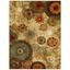 Red and Beige Tufted Silk Medallion 6' x 9' Area Rug