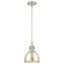 Brushed Nickel Mini Pendant Light with Hammered Dome Shade