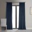 Midnight Blue Velvet Blackout Pleated Curtain Panel 96"