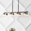 Julian 56.5" Oil-Rubbed Bronze LED Linear Pendant with Clear Glass Globes