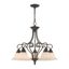 Imperial Bronze 5-Light Chandelier with Vintage Scavo Glass