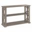 Gray Rectangular Wood Console Table with Storage Shelves