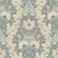 Light Blue and Beige Damask Floral Wallpaper Roll