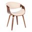 Symphony Walnut and Cream Faux Leather Mid-Century Side Chair